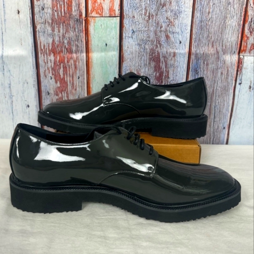 Giuseppe Grey Patent Derby Shoes